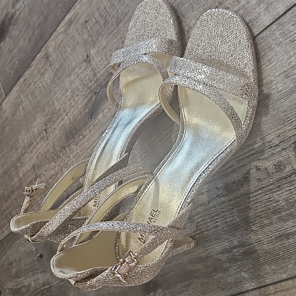 Michael kors Strappy Gold Glitter High Heels